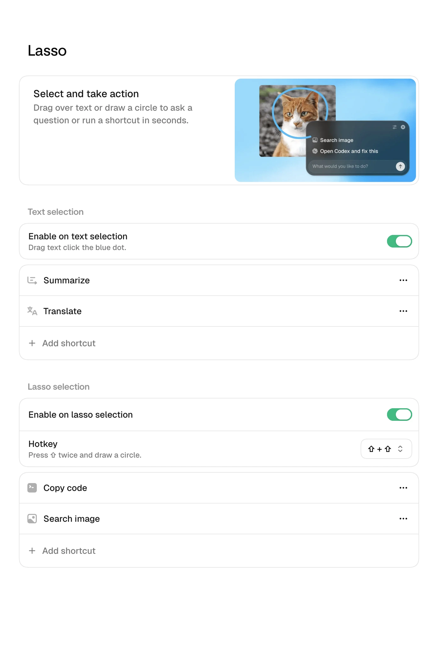 캡처: Settings › Lasso