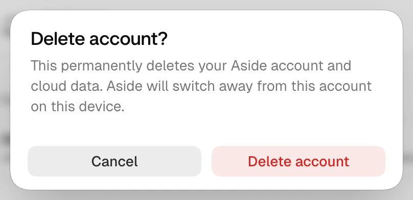 Delete 확인 창